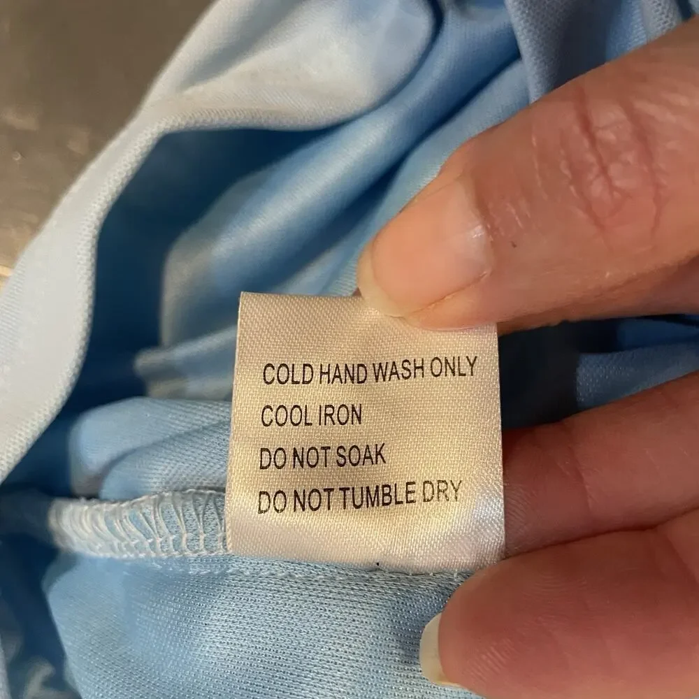 Hello Molly Blue Runched Dress Size 4 One Shoulder Balloon‎ Sleeve Dress Mini - Picture 7 of 8